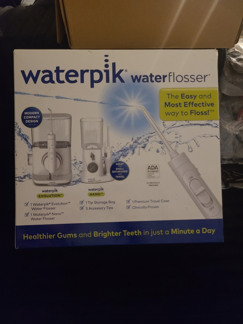 Waterpik Evolution and Nano Water Flosser Combo Pack W/ 5 Accessory Tips & Case